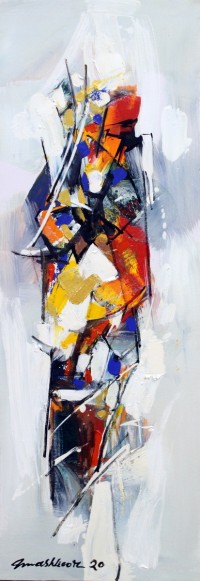 Mashkoor Raza, 36 x 12 Inch, Oil on Canvas, Abstract Painting, AC-MR-399